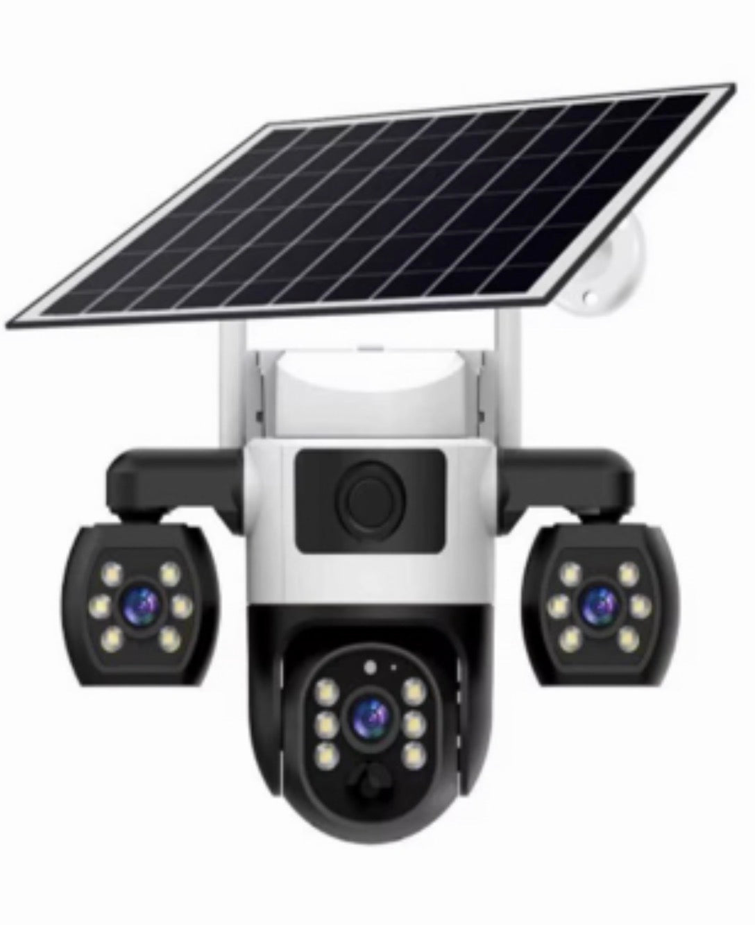 Cámara Triple Cabeza 6MP para Exteriores con Panel Solar