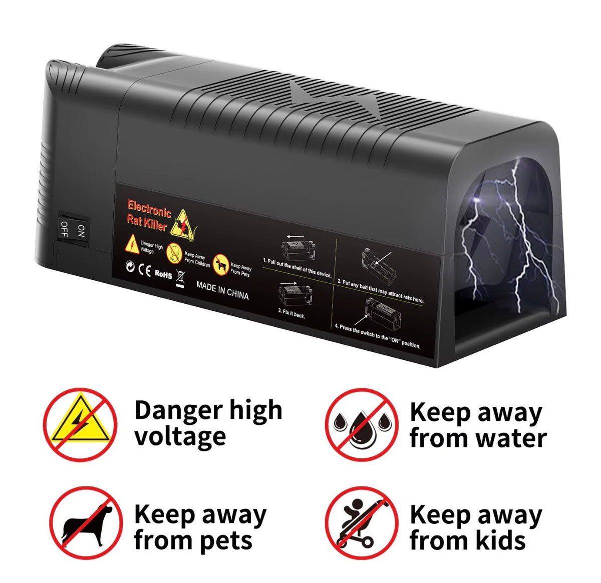 Trampa para ratas de Alto Voltage Recargable